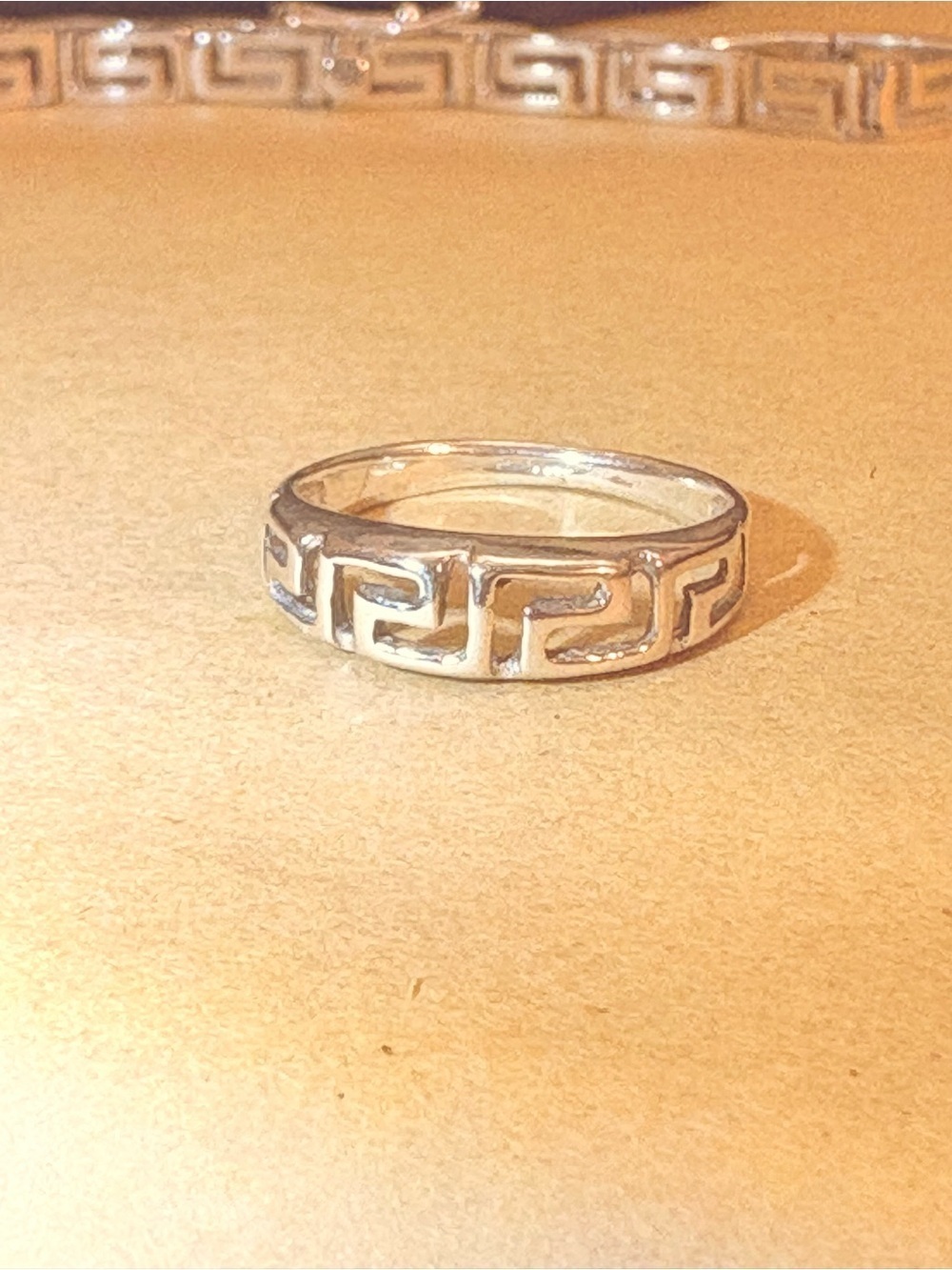 Greek 925 Sterling Vintage Key Link Bracelet & Ring 2PC Set Ex Cond - Picture 8 of 17